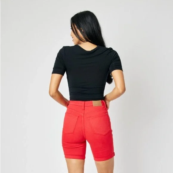 Judy Blue High Waist Garment Dyed Tummy Control Shorts - Picture 3 of 3